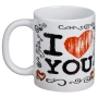 Керамична чаша бяла със сърца и надпис „I Love You“ – 340 мл_1253702, снимка 2