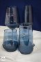 Лазерно гравирани стъклени чаши в син цвят с матова основа, снимка 1 - Други стоки за дома - 27994799