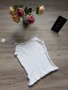 НОВ изчистен бял потник от фино плетиво за дрехи с висока талия на намаление, снимка 1 - Потници - 28130401