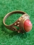 Винтидж сребърен пръстен орнаментиран с ръчно шлифован РУБИН уникално красив 21634, снимка 2