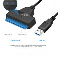 USB 3.0 / 22 pin SATA конвертор за 2,5 хардиск за лаптоп компютър HDD, снимка 7 - Кабели и адаптери - 20954770