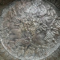 Автентична арабска / персийска флорална чиния. №4056 Персийска медна чиния / тава с отличен флорален, снимка 3 - Антикварни и старинни предмети - 40859882