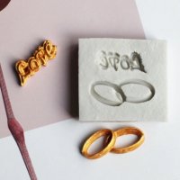 Love малки сватбени халки пръстени пръстен силиконов молд форма декорация украса фондан торта мъфини, снимка 1 - Форми - 26339690