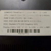 Лаптоп Lenovo X1 Carbon, снимка 5 - Лаптопи за дома - 43032965