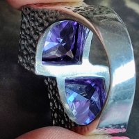 Интересен сребърен пръстен с Пурпурни Аметисти, снимка 14 - Пръстени - 38105772
