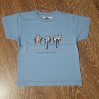 Синя тениска крави 104см-5лв+подарък, снимка 2 - Детски тениски и потници - 28840658