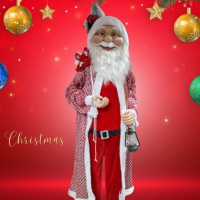 Голям декоративен Дядо Коледа с лампа, снимка 1 - Гоблени - 44883392