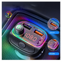 Трансмитер за кола, Bluetooth, AUX, USB, Type C, RGB , снимка 7 - Аксесоари и консумативи - 36534956