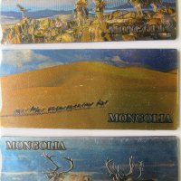 Сет три броя метални магнити от Монголия-серия-2, снимка 1 - Други ценни предмети - 28911958