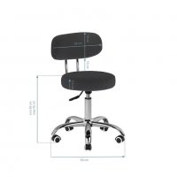 Козметичен стол - табуретка за педикюр A-007- 39/45 см - черна/бяла, снимка 5 - Педикюр и маникюр - 33684425