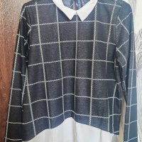 Елегантна дамска блуза с дълъг ръкав и яка, снимка 1 - Блузи с дълъг ръкав и пуловери - 42969225