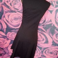 Sweet Miss Черна къса разкроена рокля с кожени елементи С, снимка 2 - Рокли - 37459333