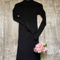 Черна класическа нова елегантна ежедневна еластична рокля рипс рипсена, снимка 9 - Рокли - 43379453