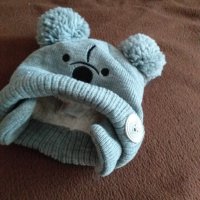 Зимна шапка за новородено + бебешки терлици, снимка 2 - Бебешки шапки - 38284750