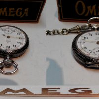 Рядък джобен часовник ОМЕГА сребро ниело OMEGA, снимка 9 - Джобни - 32497082