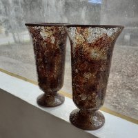 Две страхотни големи вази стъклена мозайка Уникати, снимка 2 - Антикварни и старинни предмети - 35254504