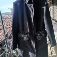 Дамско черно палто , снимка 5 - Палта, манта - 43069343