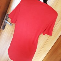 Нова ярко червена тениска Л, снимка 2 - Тениски - 32879971