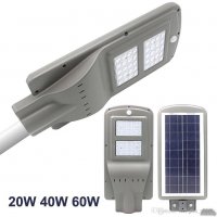 Соларна лампа 20W,40W,60W и 90 Вата  LED с датчик и дистанционно, снимка 6 - Прожектори - 26986207