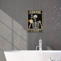 Постер/Картина - Скелет с чаша кафе, снимка 2 - Декорация за дома - 43466616