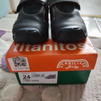 Детски обувки от естествена кожа Titanitos Yves Navy, размер 24 , снимка 2 - Бебешки обувки - 40470151