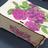 Дървена кутия за "съкровища " с дървено сърчице и ароматно сапунено цвете , снимка 5 - Романтични подаръци - 39876841