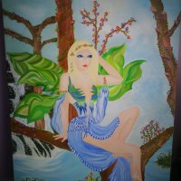 картина жена -ръчно рисувана с маслени бои