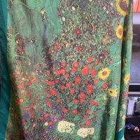 Копринен шал  с репродукция на картина на Gustav Klimt, снимка 15 - Шалове - 37483227
