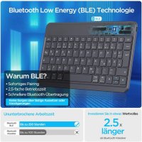 Bluetooth клавиатура Emetok за iPad  и други ултратънка, презареждаема НОВА, снимка 7 - Клавиатури и мишки - 43574826