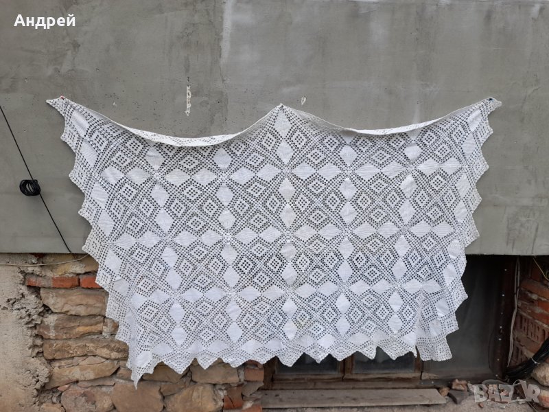 Стара плетена покривка за легло, снимка 1