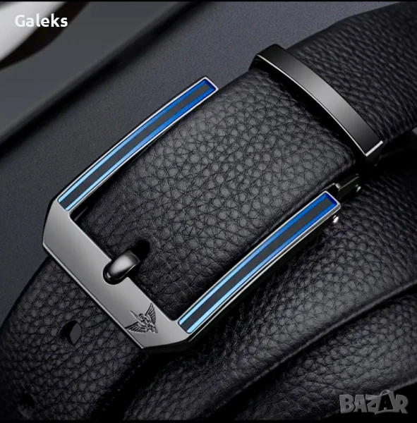 Мъжки официален колан за Панталони William PAUL* Черна естествена телешка кожа!, снимка 1