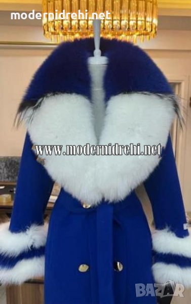 Дамско луксозно палто кашмир вълна и лисица код 127, снимка 1