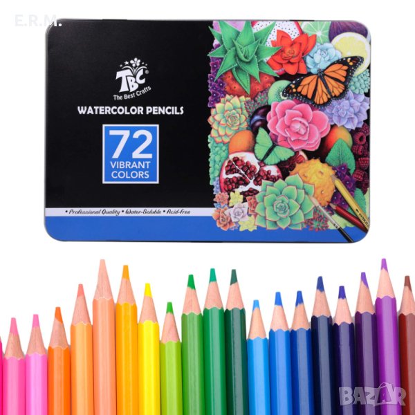 Комплект акварелни моливи 72 професионални цветни молива за рисуване, снимка 1