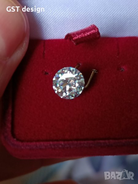 8,5 ММ Фенси Д Морско син Мойсанит Диамант Брилянтин Moissanite Diamond 💍, снимка 1