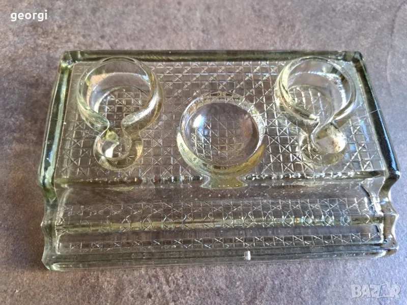 Стара стъклена мастилница 25/5, снимка 1