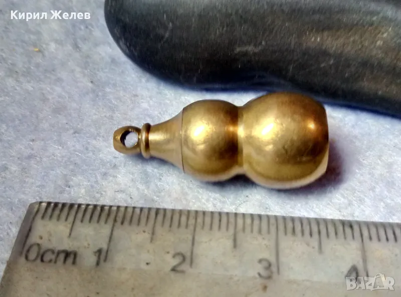 ИНТЕРЕСНА ФИГУРАЛНА СТАРА МЕСИНГОВА ВИНТИДЖ АРТ ВИСУЛКА ПЕНДАНТ 44120, снимка 1