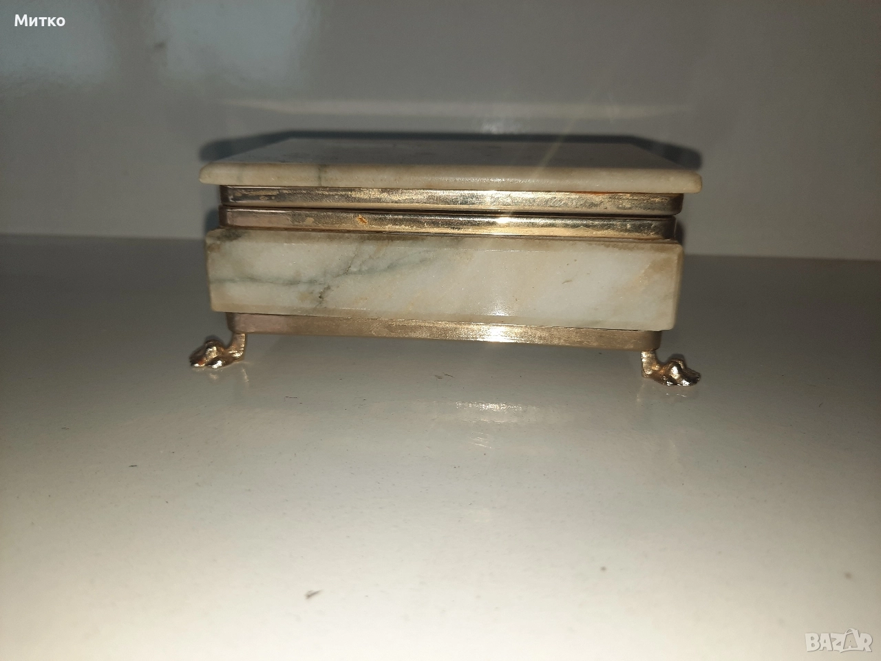 Ретро мраморна кутийка за бижута, снимка 1