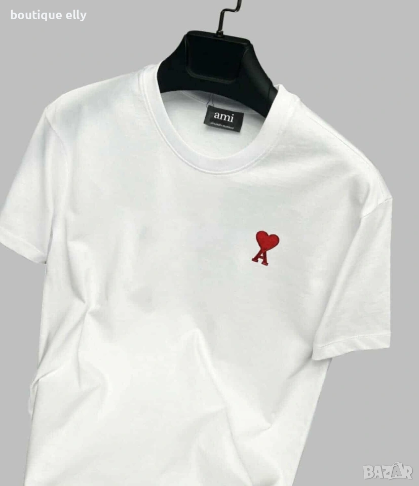 мъжка тениска в бяло и черно, снимка 1