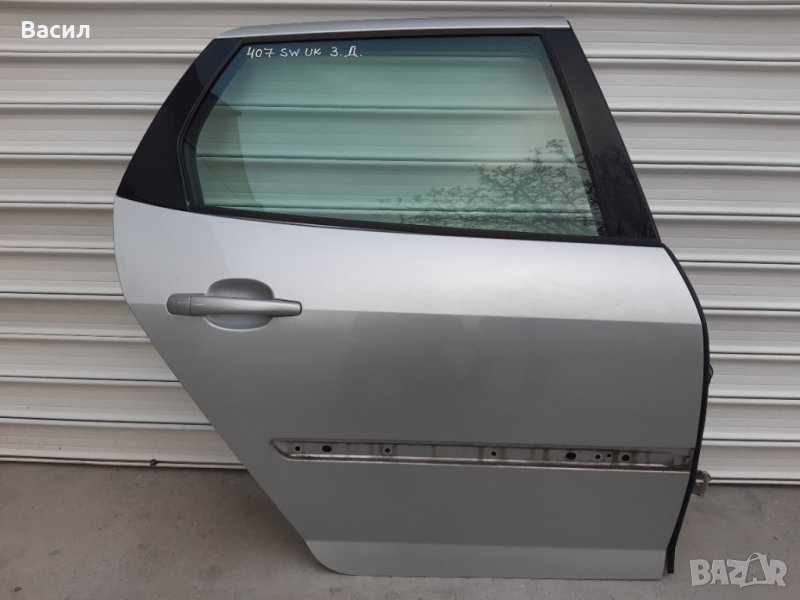 Задна дясна врата СВЕТЛОСИВА Peugeot 407 SW 2.0 HDI 2.0hdi 136 к.с Пежо 407 КОМБИ 2.0 ХДИ 2.0хди pej, снимка 1