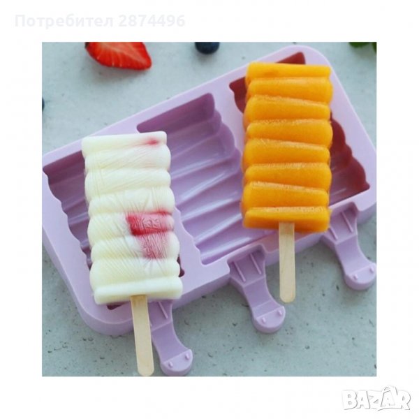3795 Силиконов молд-сладолед на клечка, снимка 1