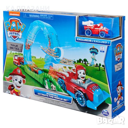 Комплект за игра Paw Patrol True Metal Ultimate Fire Rescue Set - MARSHALL, снимка 1