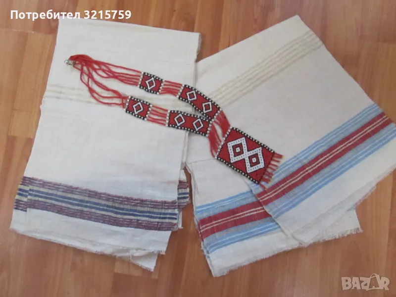 Антикварни кенарени кърпи и колие мъниста-за носия, снимка 1