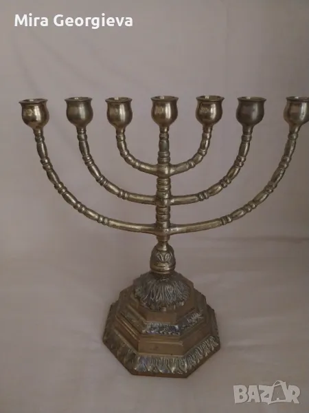Еврейски свещник- стар- /менора/, снимка 1
