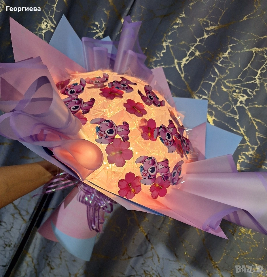 ПРОМОЦИЯ‼️💖 Светещи букети "Лило" и "Стич", снимка 1