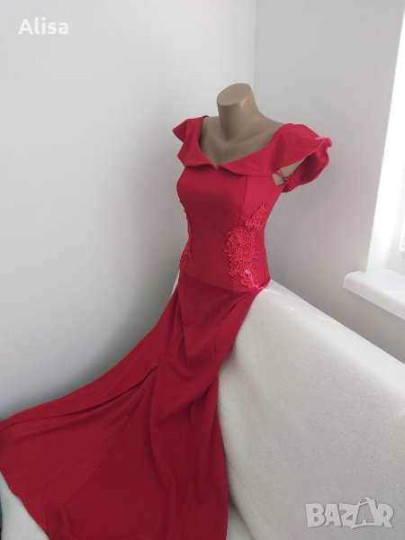 Официална червена рокля, снимка 1