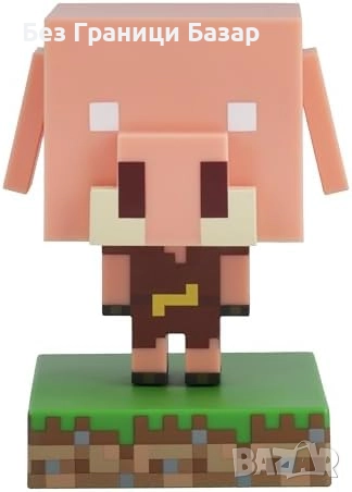 Нова Minecraft Piglin LED лампа мини фигурка за декор и гейминг стаи деца, снимка 1