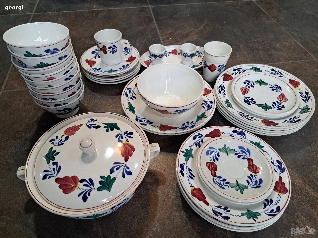 холандски сервиз за хранене Boch Borenbont и Petrus Regout & Co. Maastricht 31/3, снимка 1