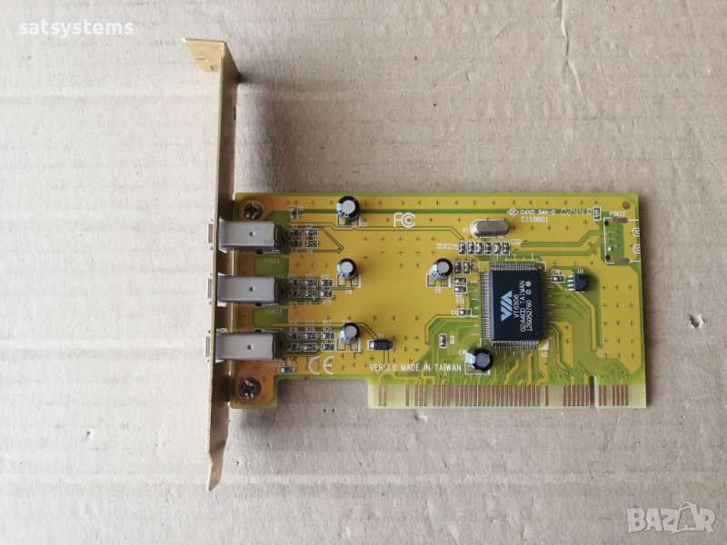 PCI 3-Port 1394 FireWire Adapter Card Q-TEC 510F v3.0 , снимка 1