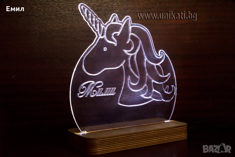 Нощна лампа Еднорог, подарък за дете., снимка 1