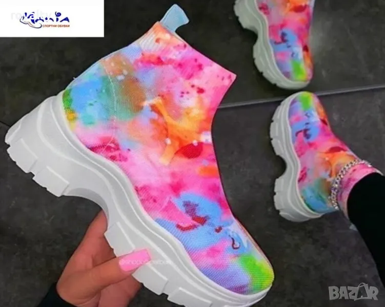 Дамски маратонки тип чорап, снимка 1